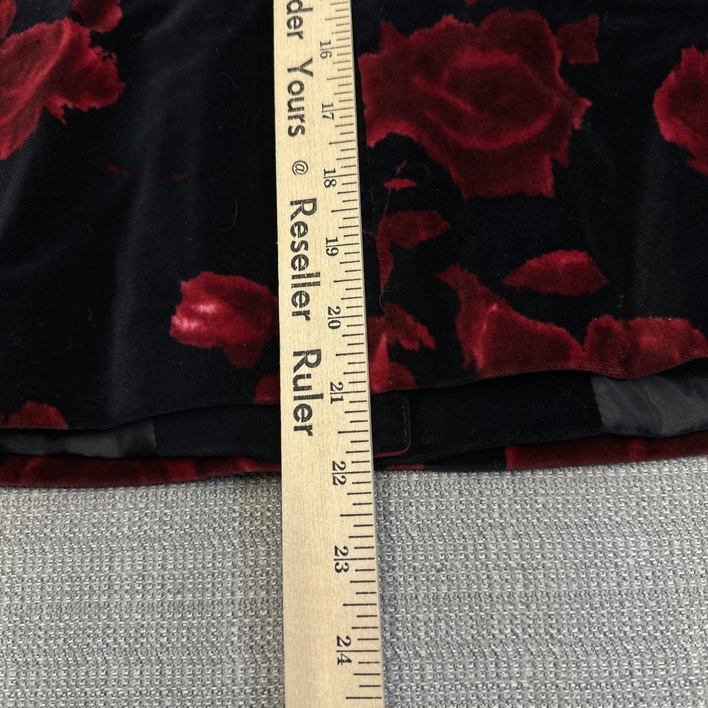 Talbots‎ Velvet Rose Print Blazer Jacket Black Red Floral Size 2 Holiday Chic - Picture 8 of 9